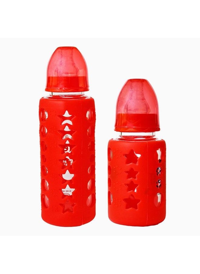 The Little Lookers High Borosilicate Glass Feeding Bottle For Baby Feeder For Newborn ;Super Soft Flow Control & Anti Colic Nipple For Infants Toddlers  - Image 1