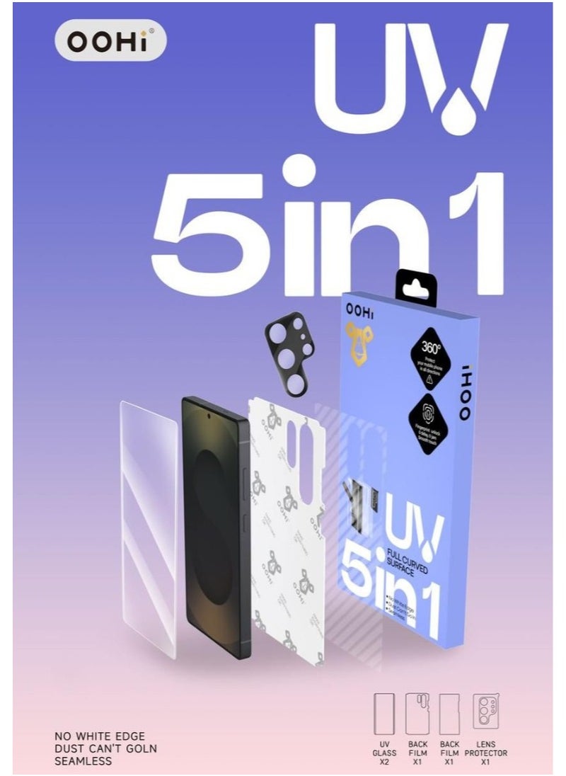 Generic - Clear UV Filter Screen Protector, 3D Curved Edge Tempered Glass, 5-in-1 Installation Kit, 2 Screen Protectors, 2 Back Screen Protectors, and 1 Camera Screen Protector (Honor X60 Pro) - Image 1