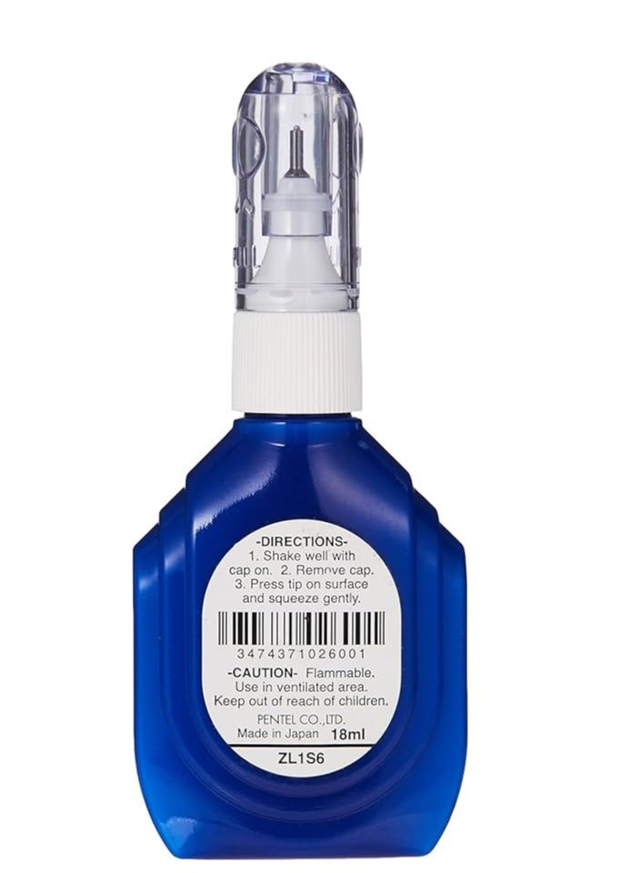 Pentel 2 Pieces Correction Pen 18ml Bottle Blue Colour - Image 3