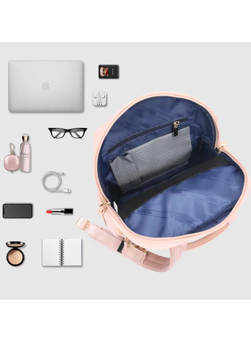 Bopai  Elegant Professional water resistant Laptop Backpack Stylish Business Travel Bag for Women with Multi Compartments and Premium Features, LB515, Pink for Women | Best Price UAE