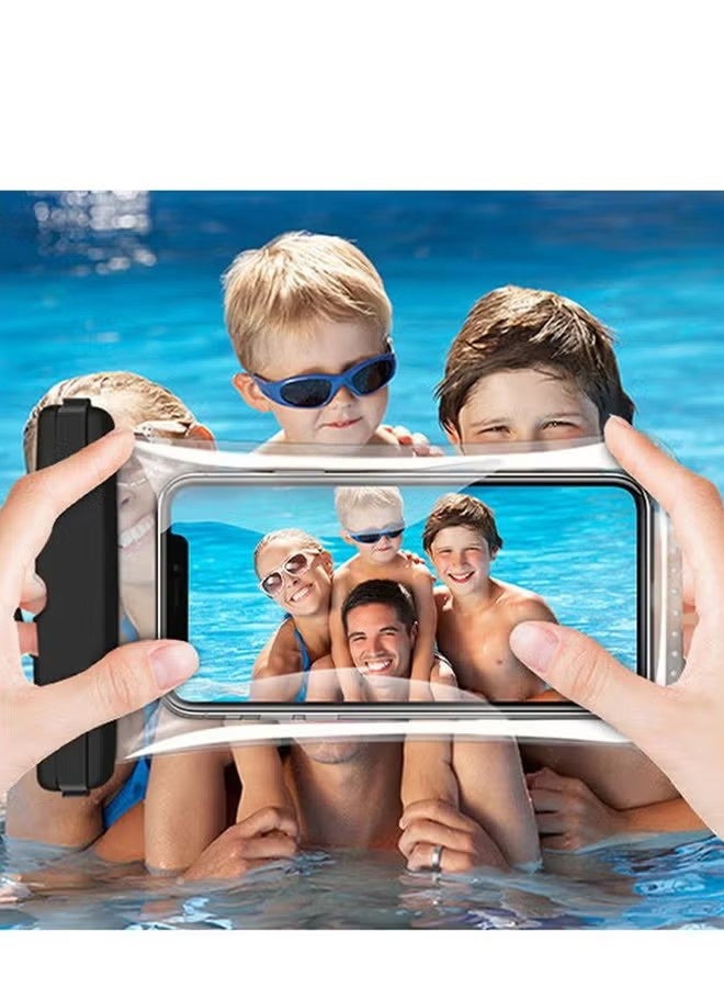 YJ Made of super thin TPU material, soft and skin-friendly, wear-resistant and durable. Specifications:Material: TPU，Color: Black Suitable for: below 7in phone Comes with a neck strap for convenient carry use, free your hands when you're underwater. Universal waterproof case is compatible with most phone which size is below 7in. Perfect for underwater use, swimming, surfing, scuba diving and other outdoor activities - Image 5