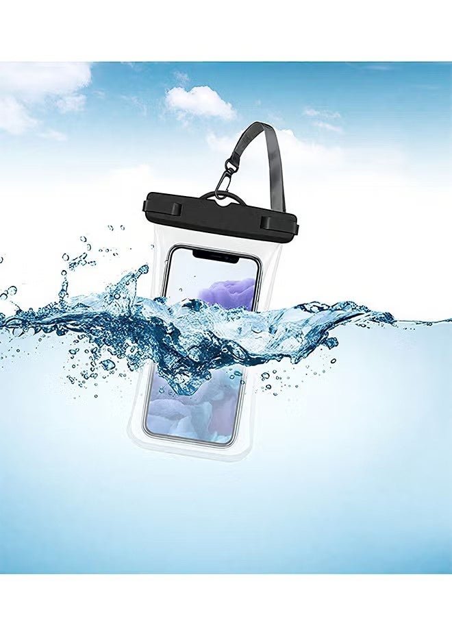 YJ Made of super thin TPU material, soft and skin-friendly, wear-resistant and durable. Specifications:Material: TPU，Color: Black Suitable for: below 7in phone Comes with a neck strap for convenient carry use, free your hands when you're underwater. Universal waterproof case is compatible with most phone which size is below 7in. Perfect for underwater use, swimming, surfing, scuba diving and other outdoor activities - Image 2