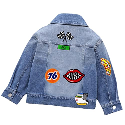 TEBWPIY 11 Pcs Race Team Patches - Motor Patches, Checkered Flag, Auto Racing Applique, Jacket Vest Costume Embroidered Sewing Iron On Patch - Image 2
