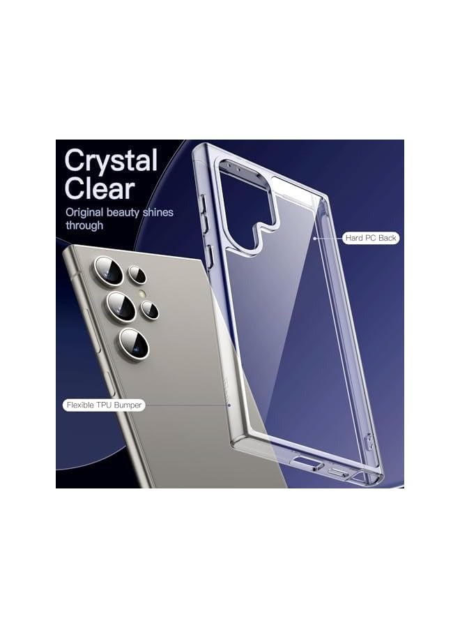 Jetech Case for Galaxy S24 Ultra 5G, Non-Yellowing Shockproof Bumper Protective Phone Cover, Anti-Scratch Hard PC Back (Clear) - Image 3