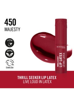 RIMMEL LONDON Thrill Seeker Lip Latex - 450 - Majesty, 6ml  - Image 3