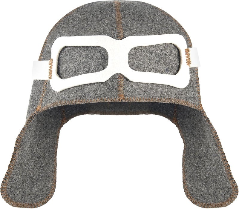 جاجيلي 2 Pcs Pilot Sauna Hat Wool Sauna Hat for Men Banya Hat Sauna Cap Finnish Sauna Hat Felt Gray Color - Image 1