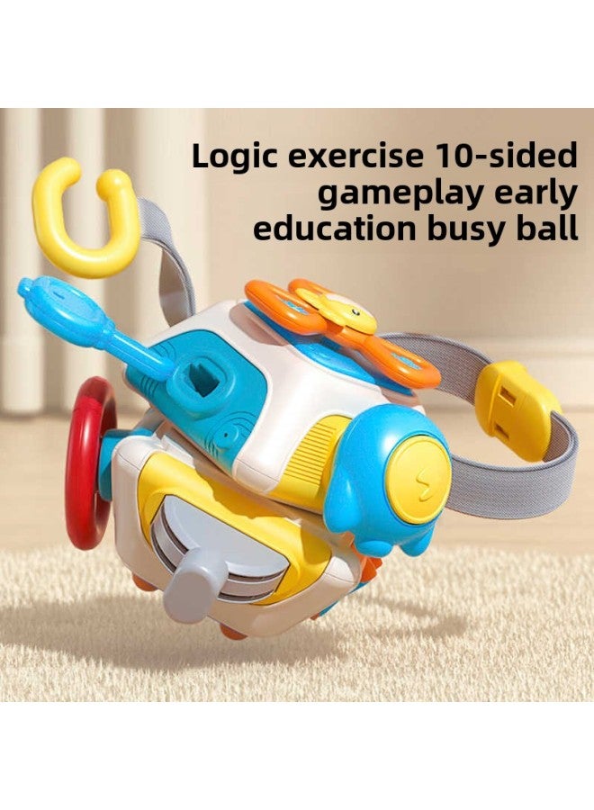 Baby Toy Busy Ball Hand Grab Ball Puzzle Feelings Hexahedron Rotating Box Baby Early Education Turn Music Toy-Color: Ten-sided Function Busy Ball (enlightenment Cognitive/hand And Brain Exercise) - Image 2