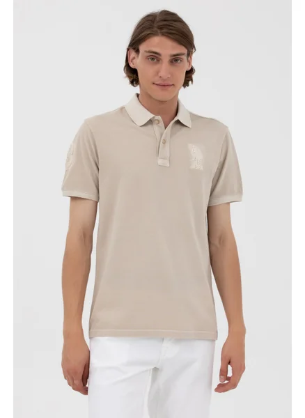 U.S. Polo Assn. BASE. Polo Assn. Polo Collar Regular Fit Stone Men's T-Shirt 1573851