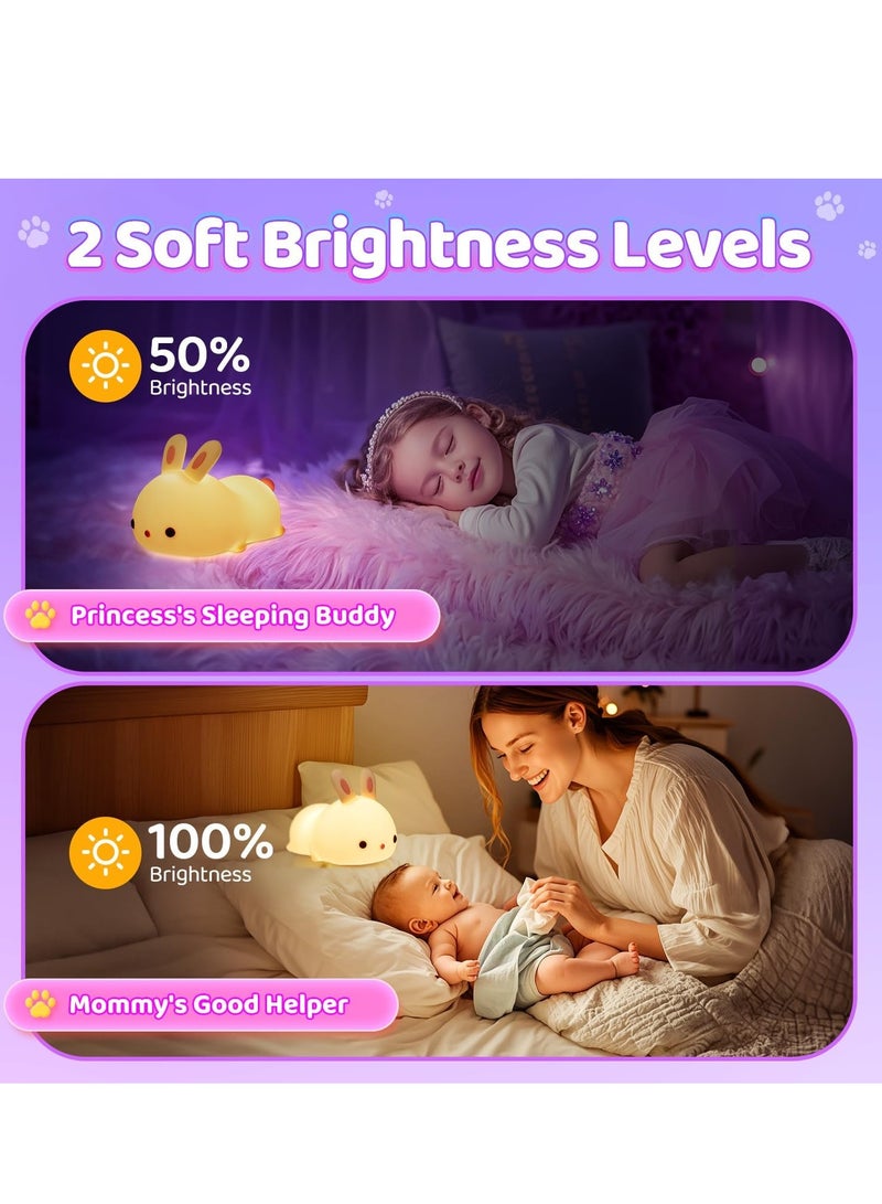 ELTRAZONE Cute Bunny Kids Night Light – Soft LED Nursery Lamp with 7 Color Changing Options, Rechargeable Battery, Perfect for Children's Room Decor, Safe and Eco-Friendly, Ideal Gift for Boys and Girls - Image 4