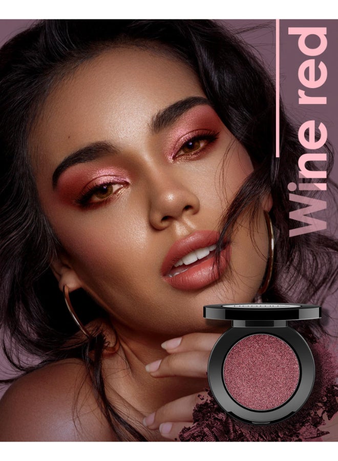 HOOMUSS Burgundy Red Eyeshadow Shimmer Handmade Gothic Eye Sahdow Makeup Palette for Halloween Pigmented Long Lasting Dark Red Matte Eyeshadow WineRed - Image 4