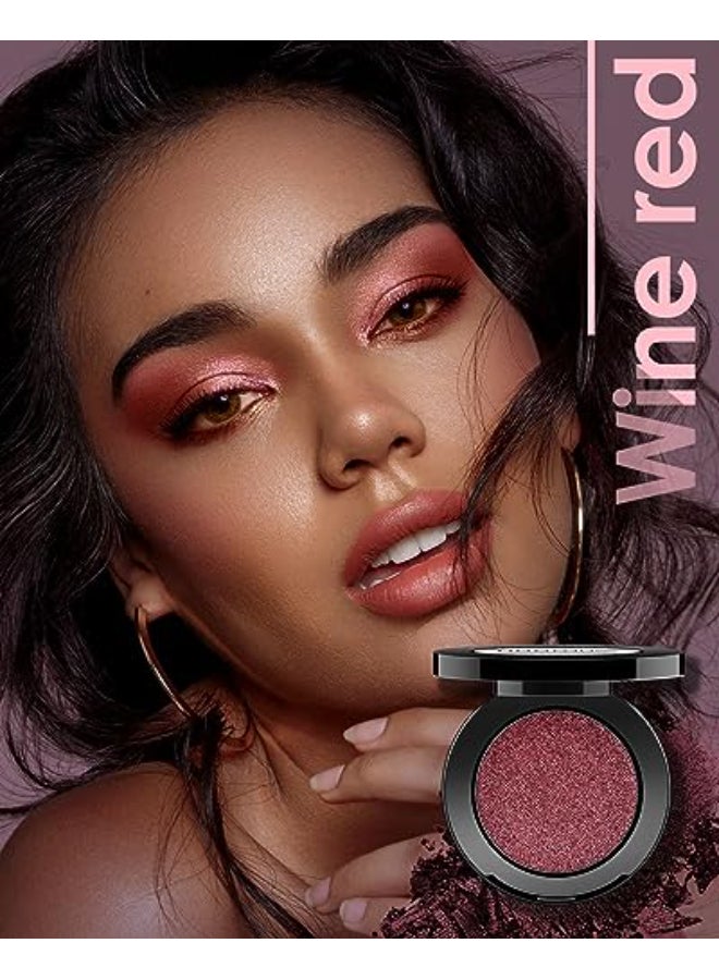 HOOMUSS Burgundy Red Eyeshadow Shimmer Handmade Gothic Eye Sahdow Makeup Palette for Halloween Pigmented Long Lasting Dark Red Matte Eyeshadow WineRed - Image 3