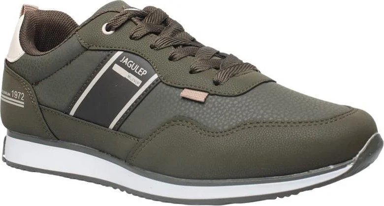 Liger Men's Leather Laced Casual Sneakers Khaki - Beige