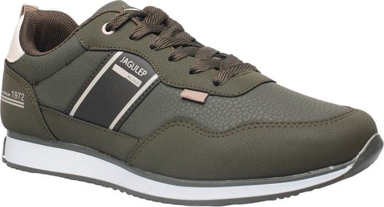 Liger Men's Leather Laced Casual Sneakers Khaki - Beige  - Image 2