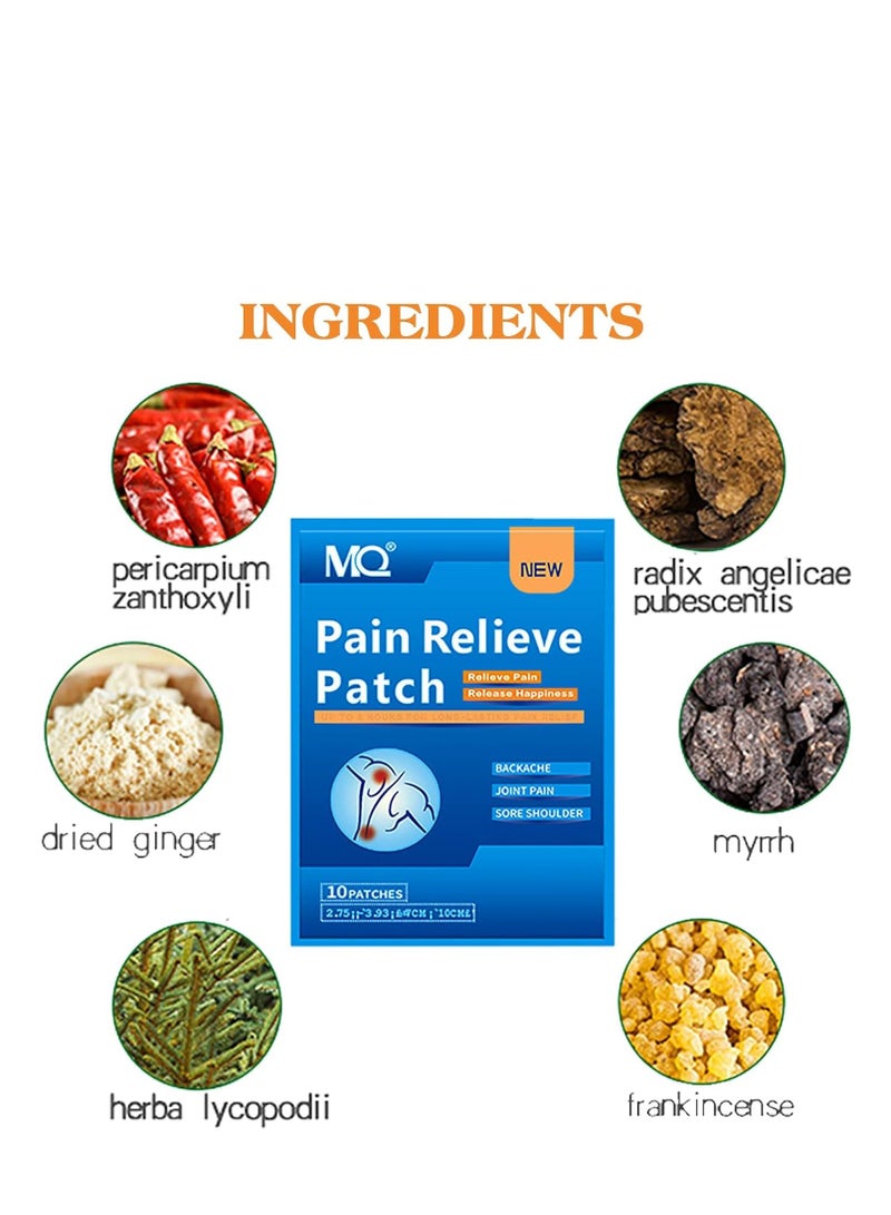 MQ Pain Relief Patches 60PCS, Arthritis Herbal Heat Patches for Back Knee Neck Shoulder Muscle Soreness, Pain Relief Patches Warming Meridians Plaster - Image 2