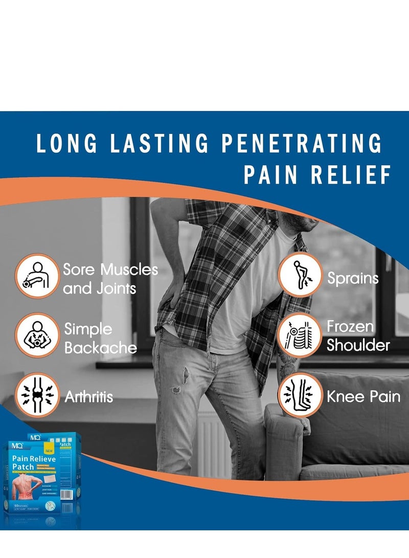 MQ Pain Relief Patches 60PCS, Arthritis Herbal Heat Patches for Back Knee Neck Shoulder Muscle Soreness, Pain Relief Patches Warming Meridians Plaster - Image 4