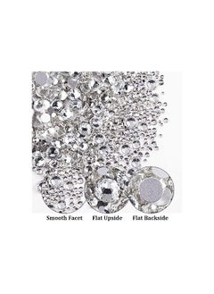 ORiTi Two Packs of Flatback Rhinestones 4520 Pcs Colorful Nail Art Rhinestones Flatback Crystal Colorful+Transparent White Rhinestone with Picker Pencil and Tweezer For Nail Art and Decoration  - Image 2
