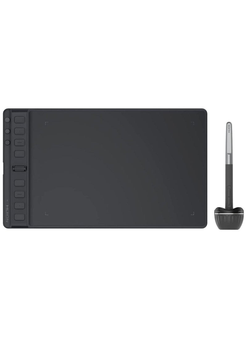 HUION - Inspiroy 2 Medium Drawing Tablet with Scroll Wheel 3-Set 8 Customized Keys Battery-Free Stylus for Digital Art, Design, Sketch, 9x5inch Graphics Tablet Works with Mac, PC & Mobile, Black - Image 1