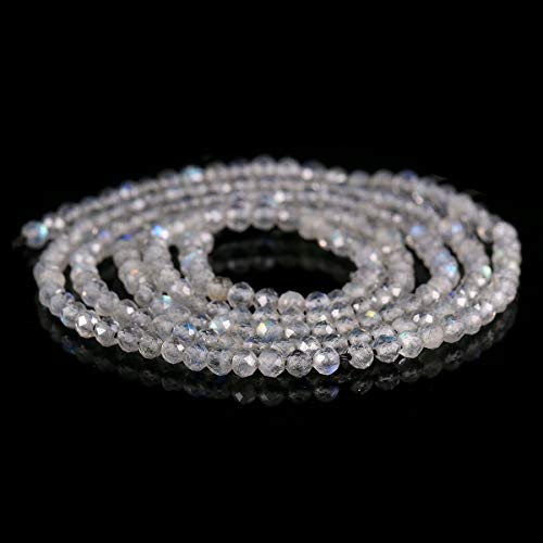 Zotoone Flash Labradorite Beads, 2 Stands Natural Stone Beads Faceted Loose Gemstone Bead for DIY Jewelry Making Necklace Length 15" Size 2mm - Image 4