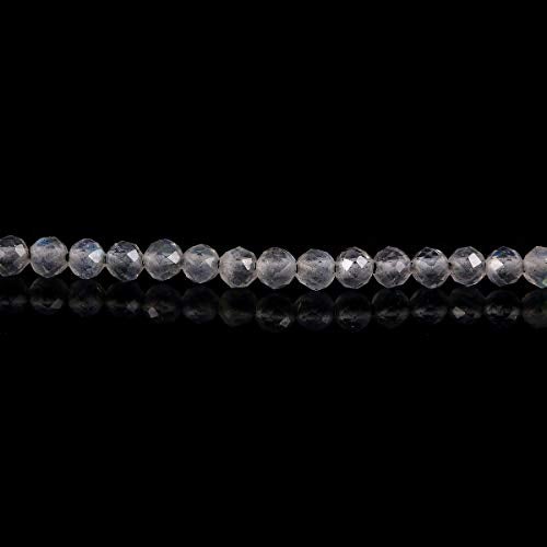 Zotoone Flash Labradorite Beads, 2 Stands Natural Stone Beads Faceted Loose Gemstone Bead for DIY Jewelry Making Necklace Length 15" Size 2mm - Image 3