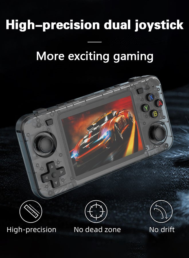  أمباون جهاز ألعاب محمول Retro R36H مع نظام لينكس مفتوح المصدر، معالج Cortex-A35، بطاقة TF بسعة 128 جيجابايت تحتوي على أكثر من 30,000 لعبة كلاسيكية، شاشة IPS بحجم 3.5 بوصة - جهاز ألعاب محمول كلاسيكي باللون الأسود - Image 3