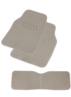 Epsilon Epsilon Car Mat Set- EPSCM1588/ 3 Piece Pack, Perfect for SUVs Cars, Excellent Floor Grip and Anti-Slip Design/ Stylish Floor Protection, Universal Size and Easy to Clean/ Beige  - Image 1