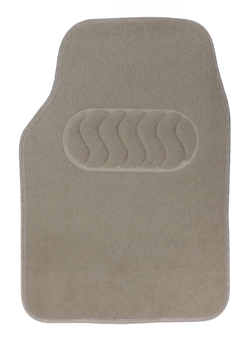 Epsilon - Epsilon Car Mat Set- EPSCM1588/ 3 Piece Pack, Perfect for SUVs Cars, Excellent Floor Grip and Anti-Slip Design/ Stylish Floor Protection, Universal Size and Easy to Clean/ Beige - Image 1