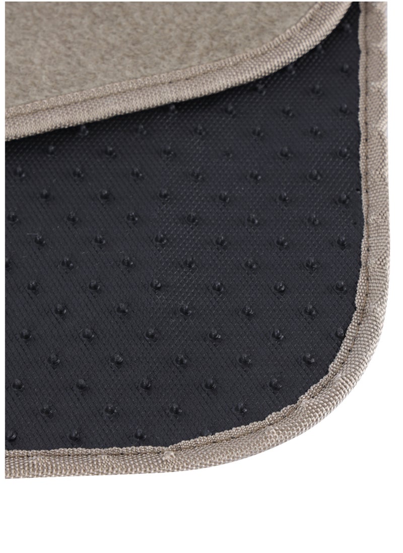 Epsilon - Epsilon Car Mat Set- EPSCM1588/ 3 Piece Pack, Perfect for SUVs Cars, Excellent Floor Grip and Anti-Slip Design/ Stylish Floor Protection, Universal Size and Easy to Clean/ Beige - Image 1