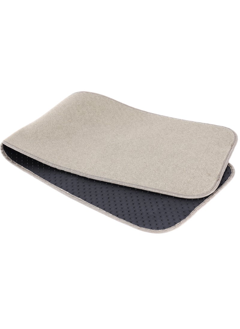 Epsilon - Epsilon Car Mat Set- EPSCM1588/ 3 Piece Pack, Perfect for SUVs Cars, Excellent Floor Grip and Anti-Slip Design/ Stylish Floor Protection, Universal Size and Easy to Clean/ Beige - Image 1