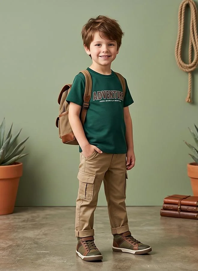 Babies & More Babies & More Toddler Boys Dark Green Short Sleeve T-Shirt