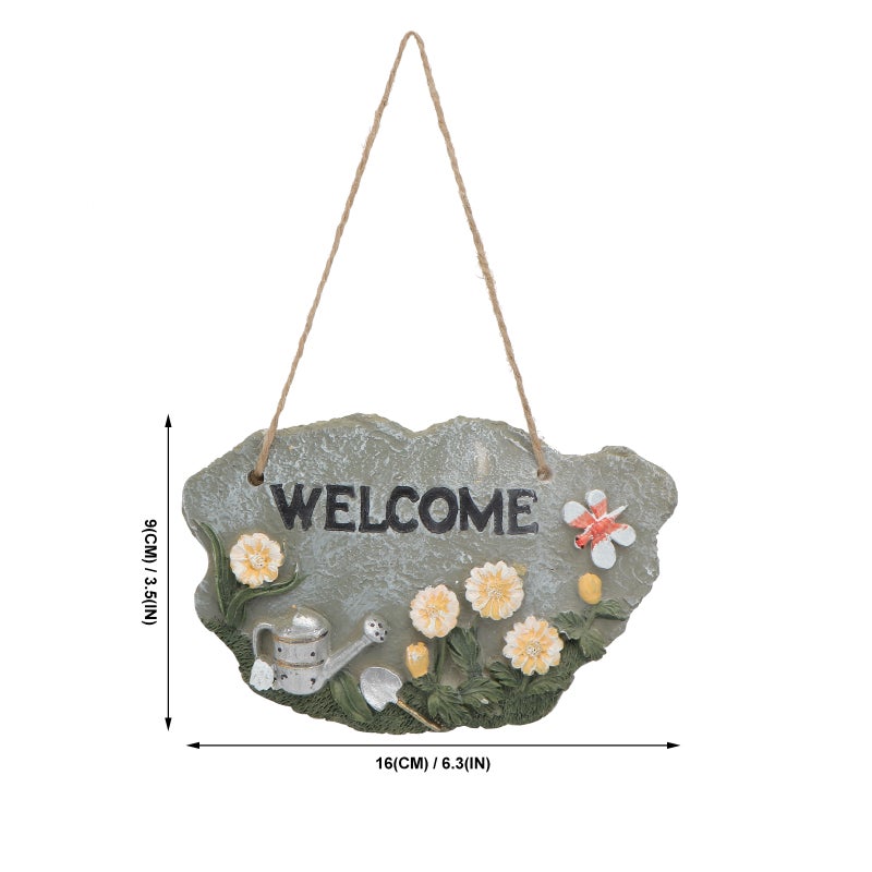 1Pc Decorative House Door Sign Resin Porch Welcome Sign Banner Front Door Flag - Image 2