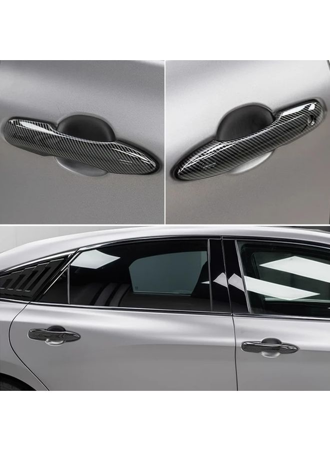 Bright Black Door Handle Covers ABS No Adhesive Polished Finish Chrome Accents Perfect Fit - Image 3