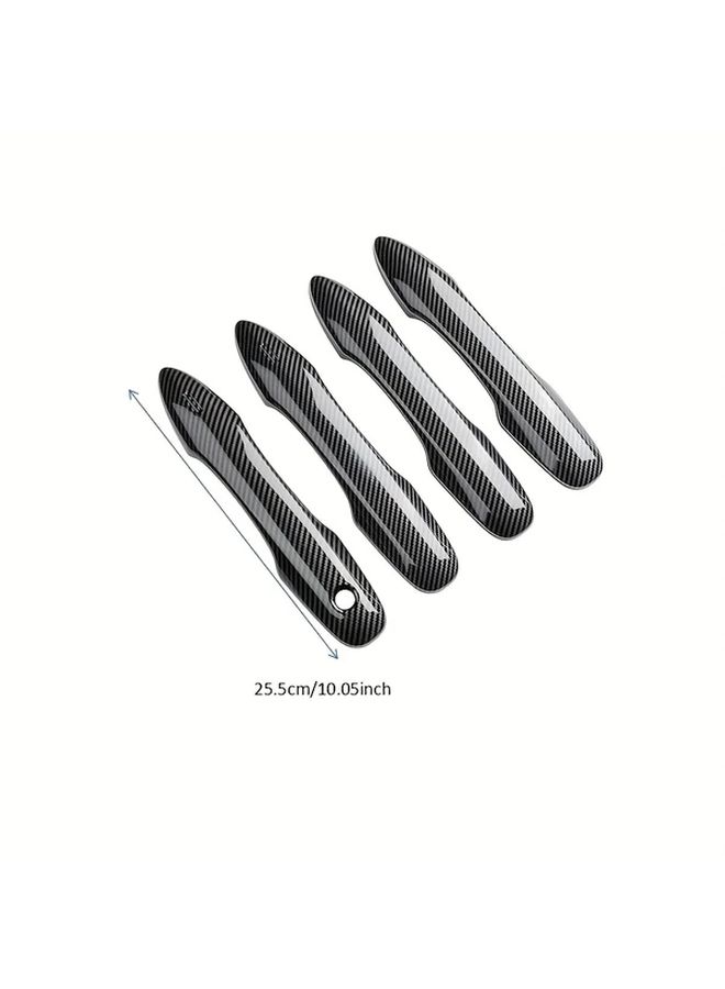 Bright Black Door Handle Covers ABS No Adhesive Polished Finish Chrome Accents Perfect Fit - Image 2