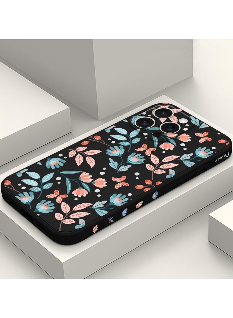 for iPhone 16 Pro Max Case Anti Scratch Microfiber Lining Phone Cover Silicone Ultra Slim Case for iPhone 16 Pro Max 6.9 inch-Leaf Black - Image 2