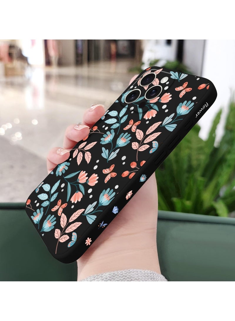 for iPhone 16 Pro Max Case Anti Scratch Microfiber Lining Phone Cover Silicone Ultra Slim Case for iPhone 16 Pro Max 6.9 inch-Leaf Black - Image 4