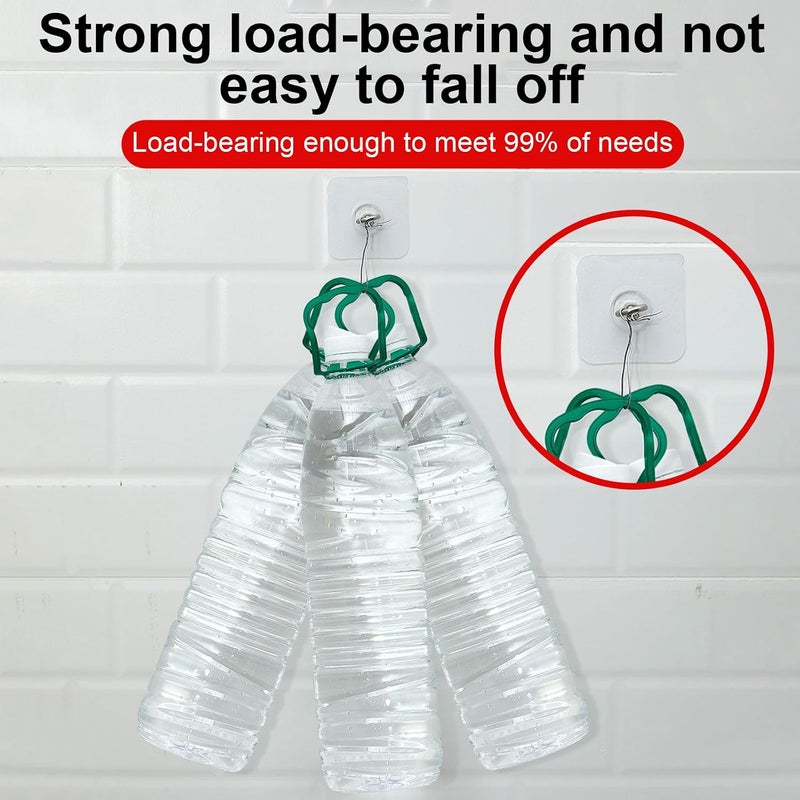 Beeveer 12 Pcs Heavy Duty Adhesive Ceiling Hooks Ceiling Wall Hooks Hangers Without Nails Practical Stainless Steel Waterproof for Indoor Outdoor Home Office Kitchen Hanging Plant - Image 4