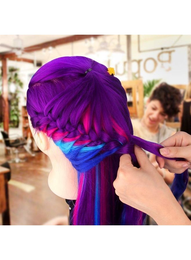 MYSWEETY Mannequin Head with Hair, MYSWEETY 28" Mannequin Head Hair Styling Training Head Manikin Cosmetology Doll Head Synthetic Fiber Hair with Table Clamp & Braiding Kit - Image 5