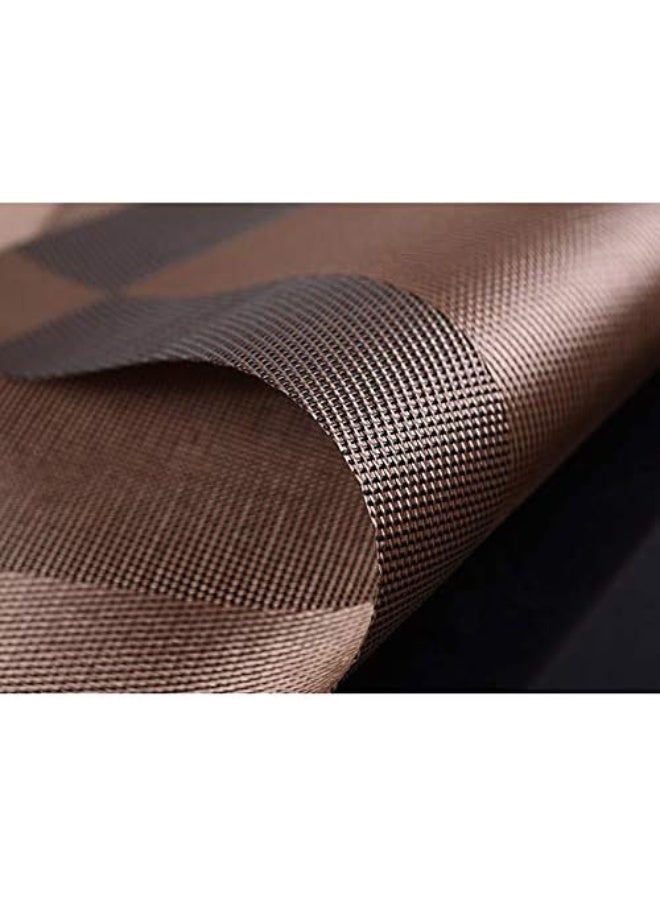 Misuhom Placemats Set of 6 + 1 Table Runner, Stain Resistant Washable PVC Table Mats Non-Slip Washable Coffee - Image 1