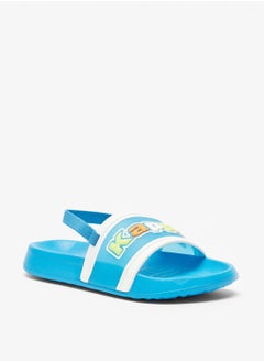 Boys Logo Detail Slip On Slide Slippers with Elastic Strap
