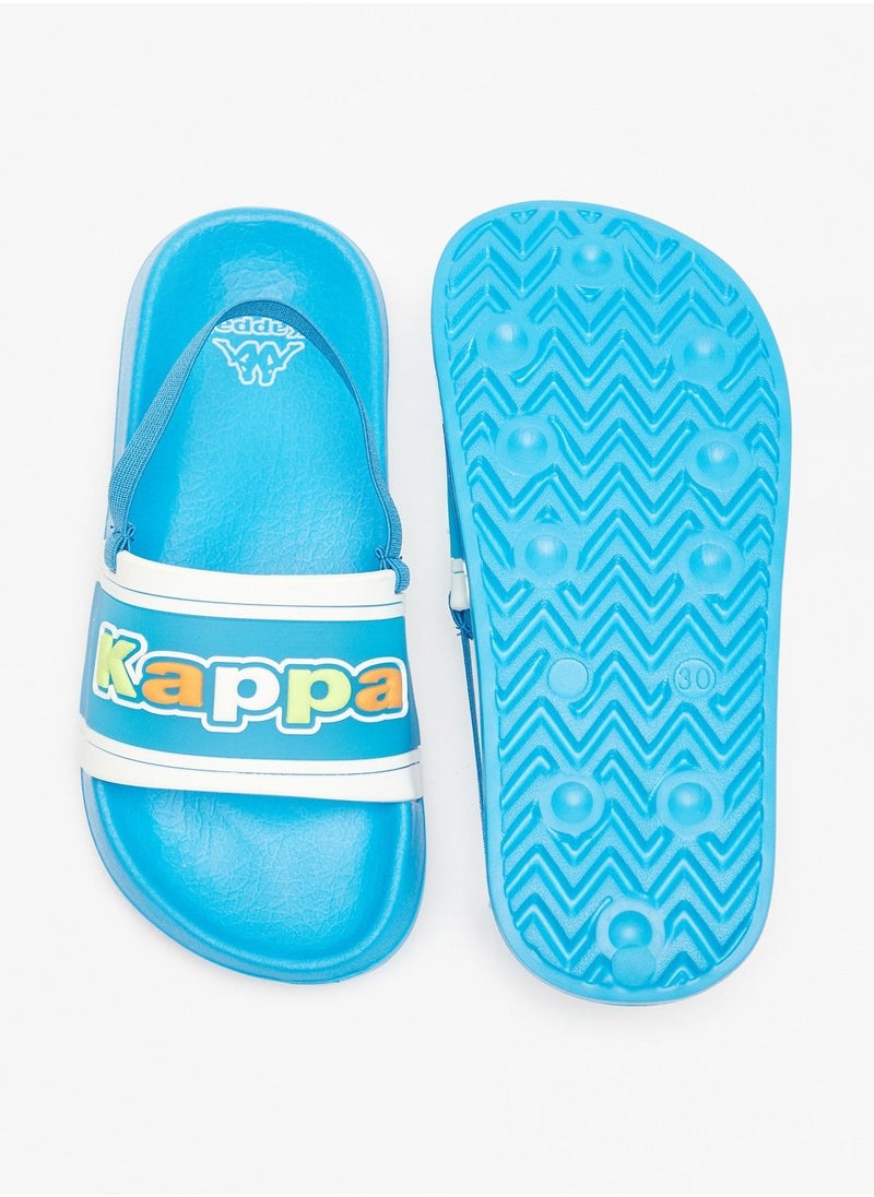 Kappa - Boys Logo Detail Slip On Slide Slippers with Elastic Strap - Image 1