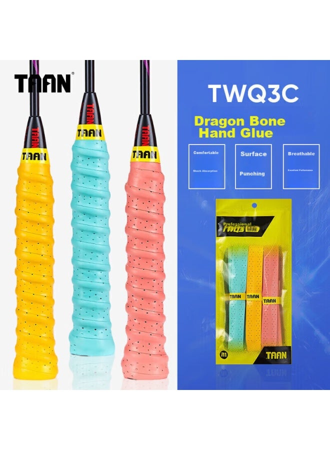 Taan Badminton Racket Grip Tape, Sweat-absorbing, Pu Comfortable Shock-absorbing Non-slip Grip Tape, 3-pack Twq3c - Image 1