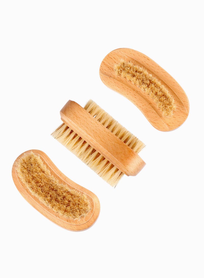 SYOSI Bamboo Nail Brush, 3PCS Two-side Firm Nature Wooden Sisal Scrub Brush for Toes and Nails, Cleaning Nail Brush (Bright Color) - Image 1