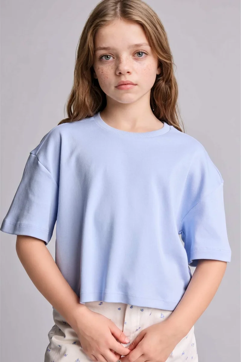 DeFacto Girl Crew Neck Short-Sleeved T-Shirt