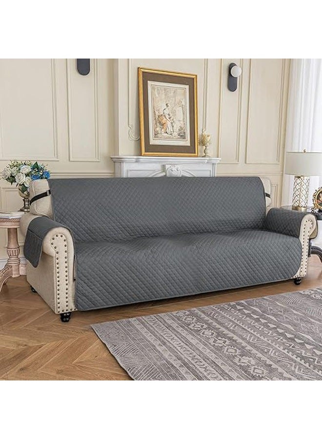 عام غطاء كنبة مقاوم للماء بحجم كبير، مكون من 3 وسائد، غطاء كنبة ناعم قابل للغسل، حامي أثاث سميك مع جيوب وحزام مطاطي غير قابل للانزلاق لحماية الأثاث من الحيوانات الأليفة. - Image 1