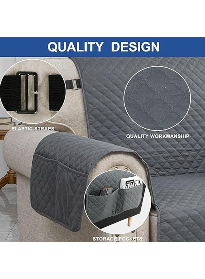 عام غطاء كنبة مقاوم للماء بحجم كبير، مكون من 3 وسائد، غطاء كنبة ناعم قابل للغسل، حامي أثاث سميك مع جيوب وحزام مطاطي غير قابل للانزلاق لحماية الأثاث من الحيوانات الأليفة. - Image 2