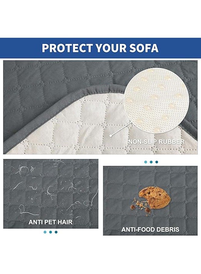 عام غطاء كنبة مقاوم للماء بحجم كبير، مكون من 3 وسائد، غطاء كنبة ناعم قابل للغسل، حامي أثاث سميك مع جيوب وحزام مطاطي غير قابل للانزلاق لحماية الأثاث من الحيوانات الأليفة. - Image 3