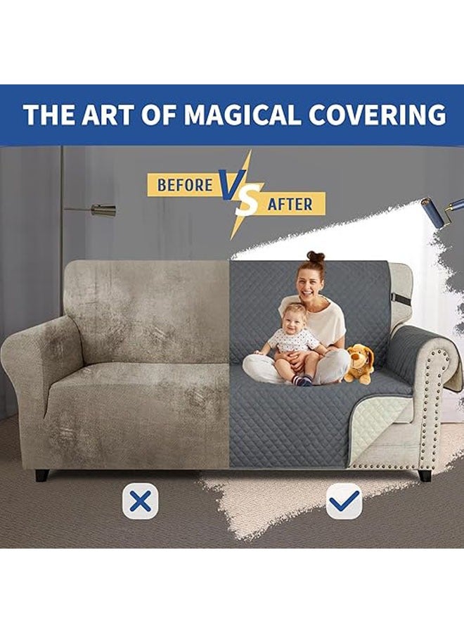 عام غطاء كنبة مقاوم للماء بحجم كبير، مكون من 3 وسائد، غطاء كنبة ناعم قابل للغسل، حامي أثاث سميك مع جيوب وحزام مطاطي غير قابل للانزلاق لحماية الأثاث من الحيوانات الأليفة. - Image 5