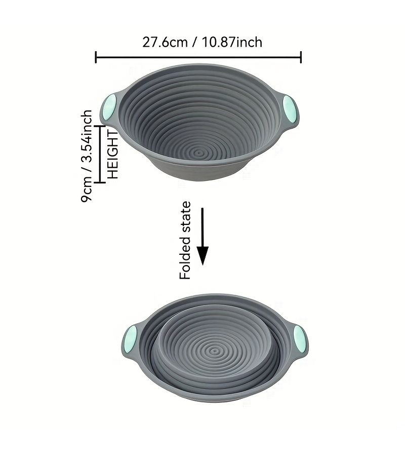 Oval Bread Proofing Basket Silicone Dough Fermentation Basin Baking Tool - Image 3