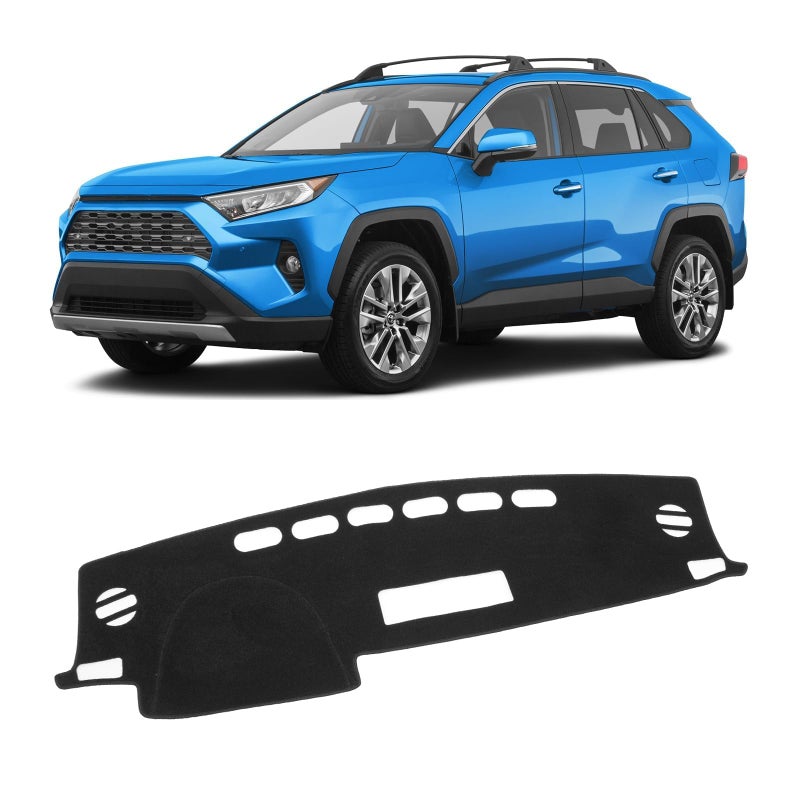 KUST Car Dash Cover Mat for Toyota RAV4 20132018 Left Hand Driving NonSlip Center Console Dashboard Cover Interior for Toyota RAV4 Accessories Custom Fit Dash Mat Sunshade Windshield Glare Black