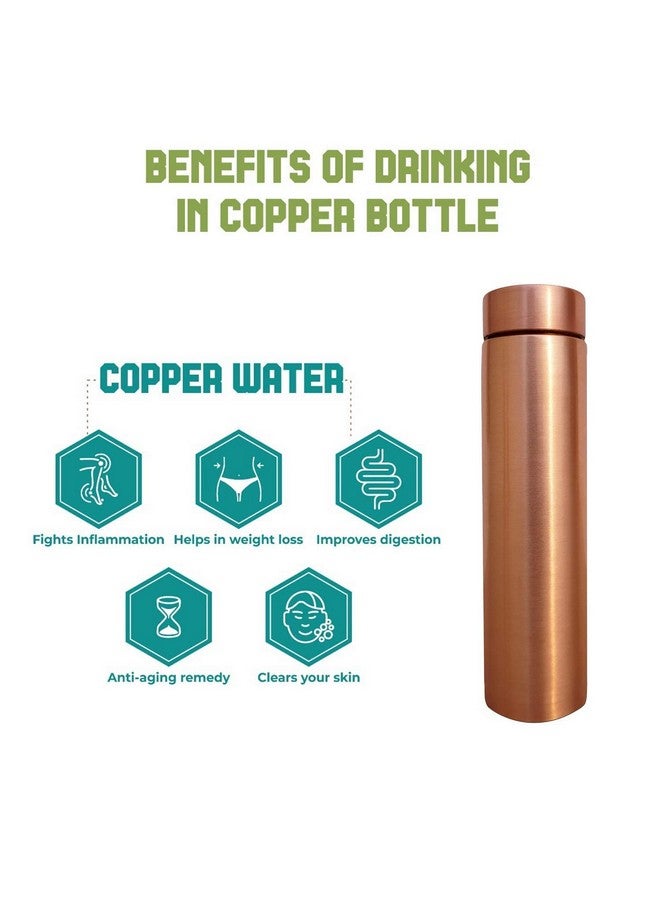 KC Pure Copper Water Bottle with Advanced Leak Proof Protection, Ayurveda,Yoga Health Benefits (500ml, 1Unit) with Lacqure Coated - Image 3
