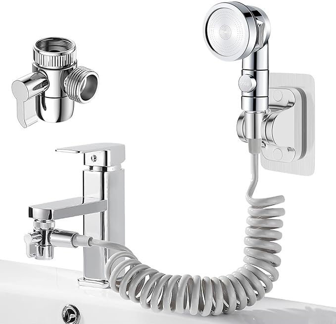 VishBin Bathroom Sink Faucet Sprayer Set Faucet External Shower Extension for Bathroom Sink Hair Washing Pet Shower and Head Washing Shower - Image 1